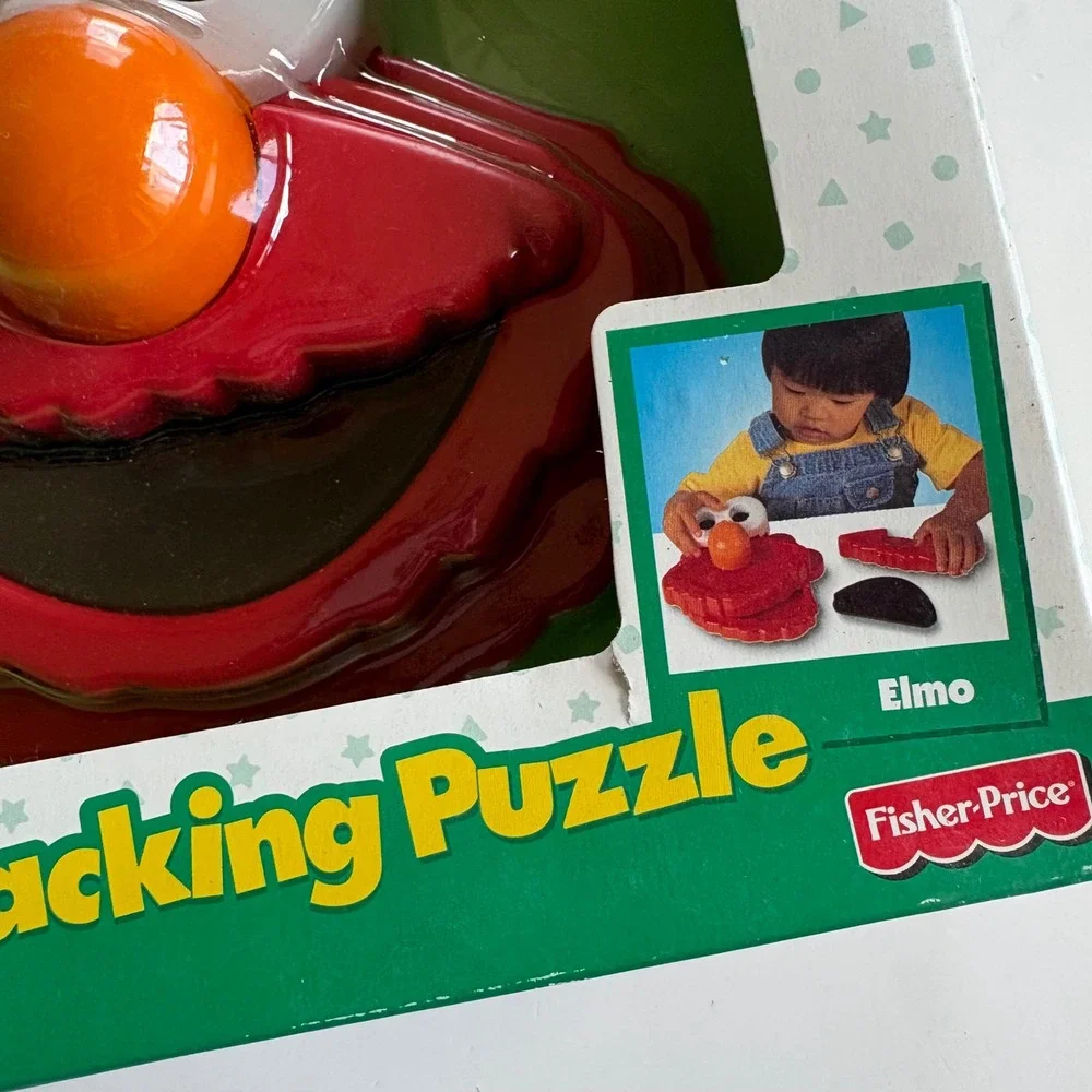 Vintage 1998 Sesame Street Elmo Stacking Puzzle Fisher-Price Tyco 5 Piece NEW